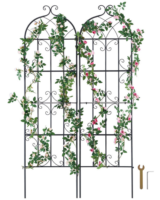 2-pack metal garden trellis for climbing plant support 71x20 in rustproof