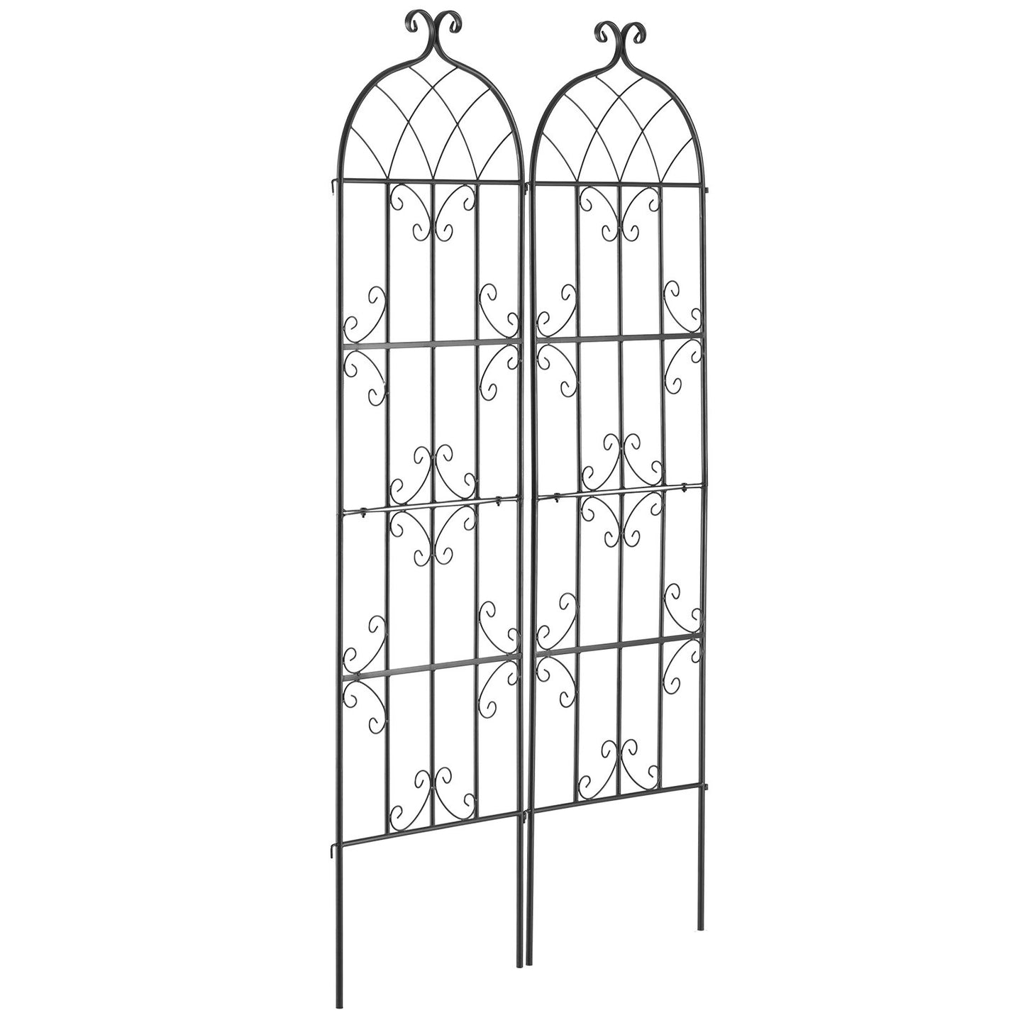2-pack metal garden trellis for climbing plant support 71x20 in rustproof