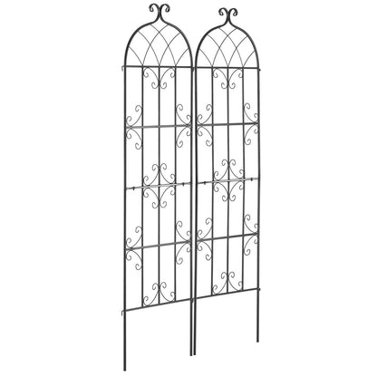 2-pack metal garden trellis for climbing plant support 71x20 in rustproof
