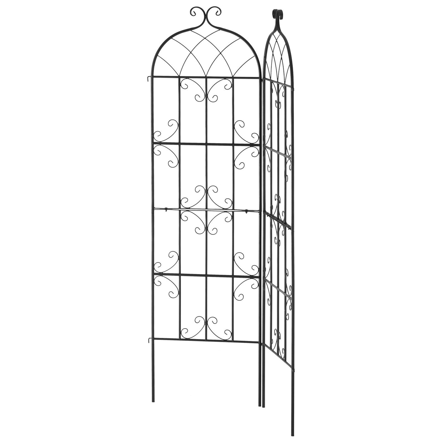 2-pack metal garden trellis for climbing plant support 71x20 in rustproof