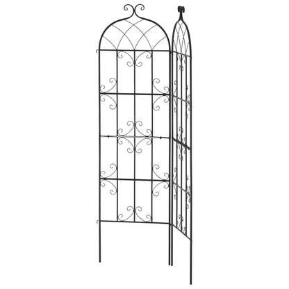 2-pack metal garden trellis for climbing plant support 71x20 in rustproof