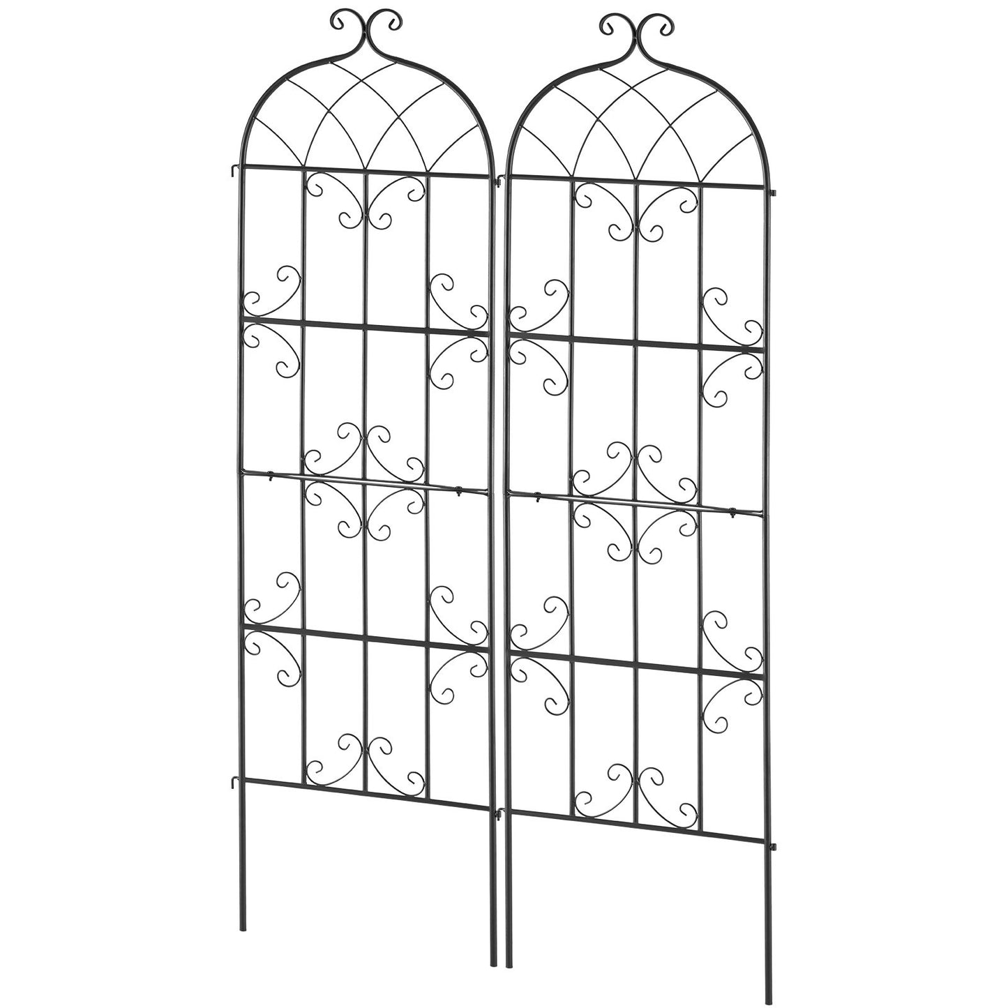 2-pack metal garden trellis for climbing plant support 71x20 in rustproof