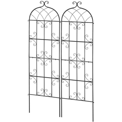 2-pack metal garden trellis for climbing plant support 71x20 in rustproof