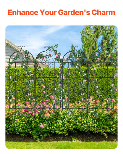 4-pack metal garden trellis for climbing plant support 71x20 in rustproof