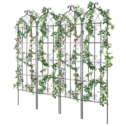 4-pack metal garden trellis for climbing plant support 71x20 in rustproof