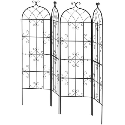 4-pack metal garden trellis for climbing plant support 71x20 in rustproof