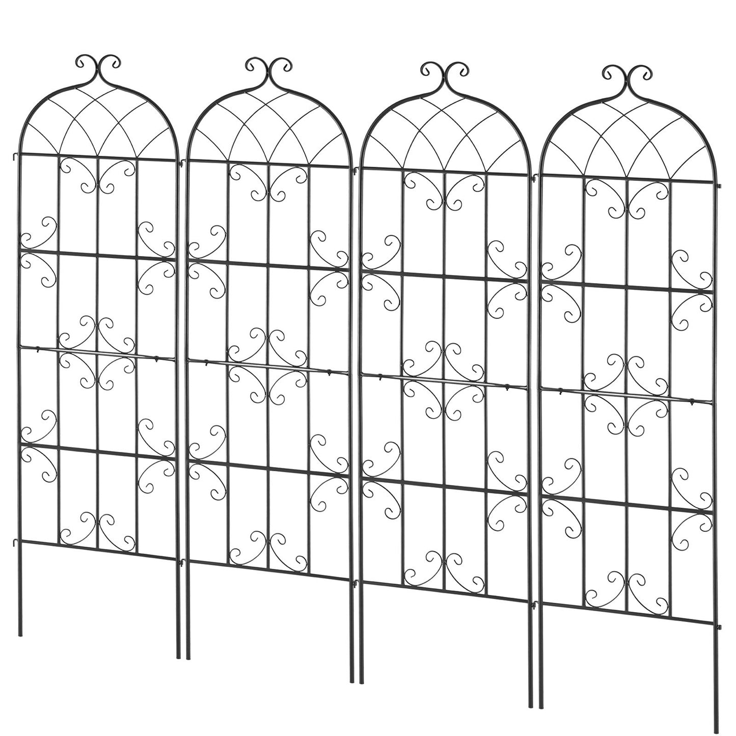 4-pack metal garden trellis for climbing plant support 71x20 in rustproof