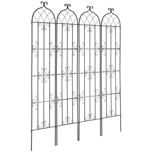 4-pack metall trädgårdsspaljé för klätterväxtstöd 87x20 i rostsäker
