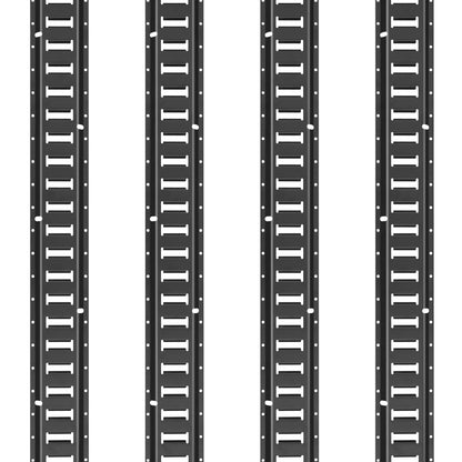 E Track Tie Down Rail Kit, 5' stålskenor, 4-pack, säker last och tung last upp till 2000 lbs, Heavy Duty Etrack-skenor med skruvar för garage, skåpbilar, släpvagnar, motorcykelfästen, ATV-fästen