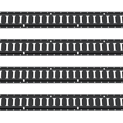 E Track Tie Down Rail Kit, 5' stålskenor, 4-pack, säker last och tung last upp till 2000 lbs, Heavy Duty Etrack-skenor med skruvar för garage, skåpbilar, släpvagnar, motorcykelfästen, ATV-fästen