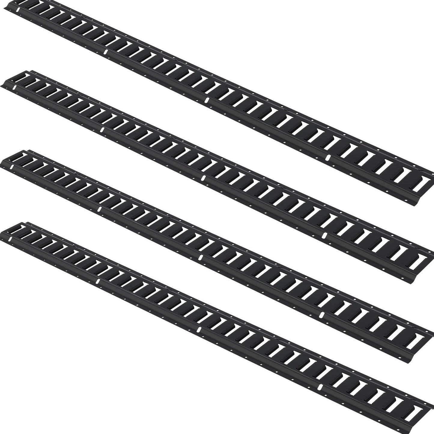 E Track Tie Down Rail Kit, 5' stålskenor, 4-pack, säker last och tung last upp till 2000 lbs, Heavy Duty Etrack-skenor med skruvar för garage, skåpbilar, släpvagnar, motorcykelfästen, ATV-fästen