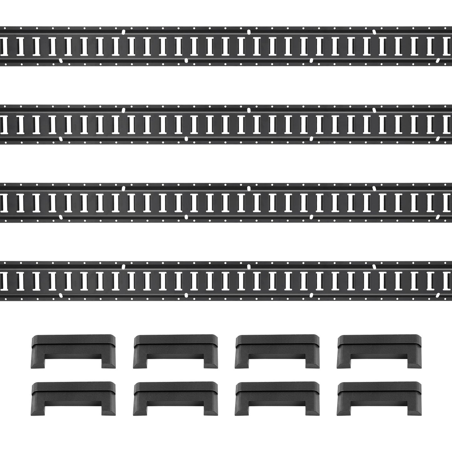 E Track Tie Down Rail Kit, 2' stålskenor, 4-pack, säker last och tunga laster upp till 2000 lbs, Heavy Duty Etrack-skenor med skruvar för garage, skåpbilar, släpvagnar, motorcykelfästen, ATV-fästen