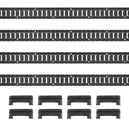 E Track Tie Down Rail Kit, 2' stålskenor, 4-pack, säker last och tunga laster upp till 2000 lbs, Heavy Duty Etrack-skenor med skruvar för garage, skåpbilar, släpvagnar, motorcykelfästen, ATV-fästen