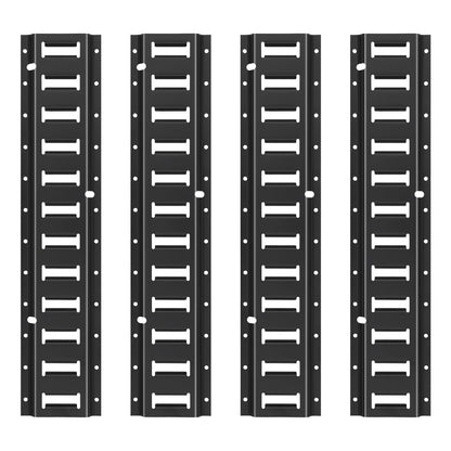 E Track Tie Down Rail Kit, 2' stålskenor, 4-pack, säker last och tunga laster upp till 2000 lbs, Heavy Duty Etrack-skenor med skruvar för garage, skåpbilar, släpvagnar, motorcykelfästen, ATV-fästen