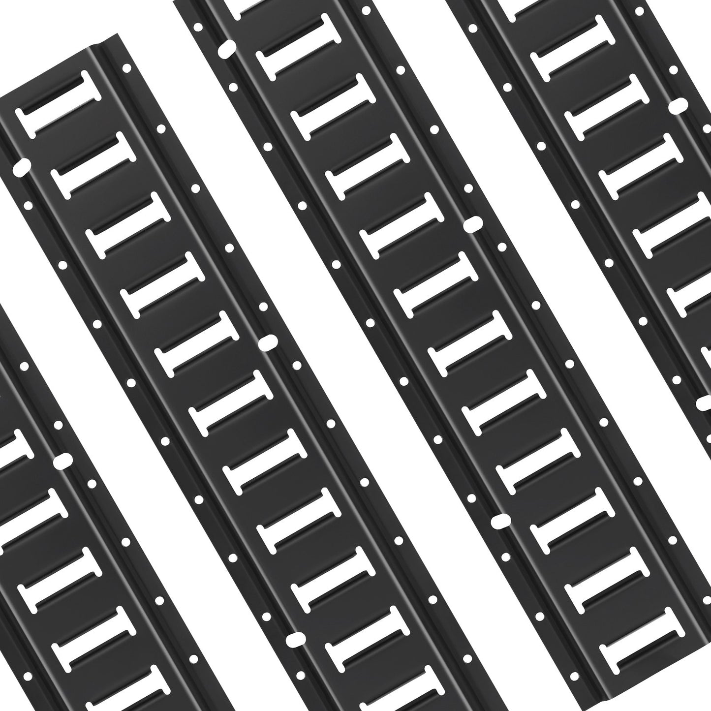 E Track Tie Down Rail Kit, 2' stålskenor, 4-pack, säker last och tunga laster upp till 2000 lbs, Heavy Duty Etrack-skenor med skruvar för garage, skåpbilar, släpvagnar, motorcykelfästen, ATV-fästen