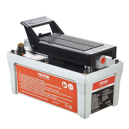 Air Hydraulic Pump, 10,000 PSI 1/2 gal Reservoir, NPT 3/8" Oil Outlet, NPT 1/4" Inlet, 6.6 ft Tube, Foot Operated Hydraulic Pump Air Pedal for Auto Body Machines and Tow Bar, Gray