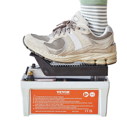 Air Hydraulic Pump, 10,000 PSI 1/2 gal Reservoir, NPT 3/8" Oil Outlet, NPT 1/4" Inlet, 6.6 ft Tube, Foot Operated Hydraulic Pump Air Pedal for Auto Body Machines and Tow Bar, Gray