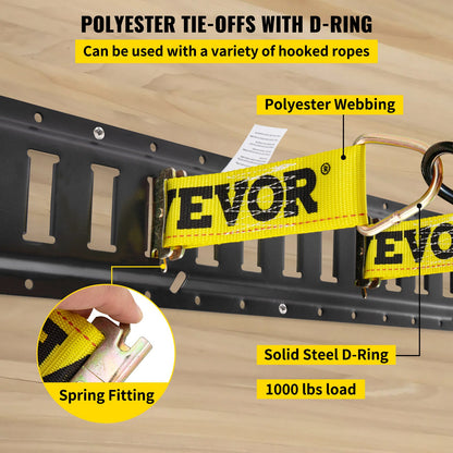 E-Track-Zurrschienen-Kit, 18-teiliges 5-Fuß-E-Track-Set, enthält 4 Stahlschienen und 2 Einzelschienen und 6 O-Ringe und 4 Befestigungselemente mit D-Ring und 2 Riegel, Zubehör zur Sicherung von Frachtmotorrädern