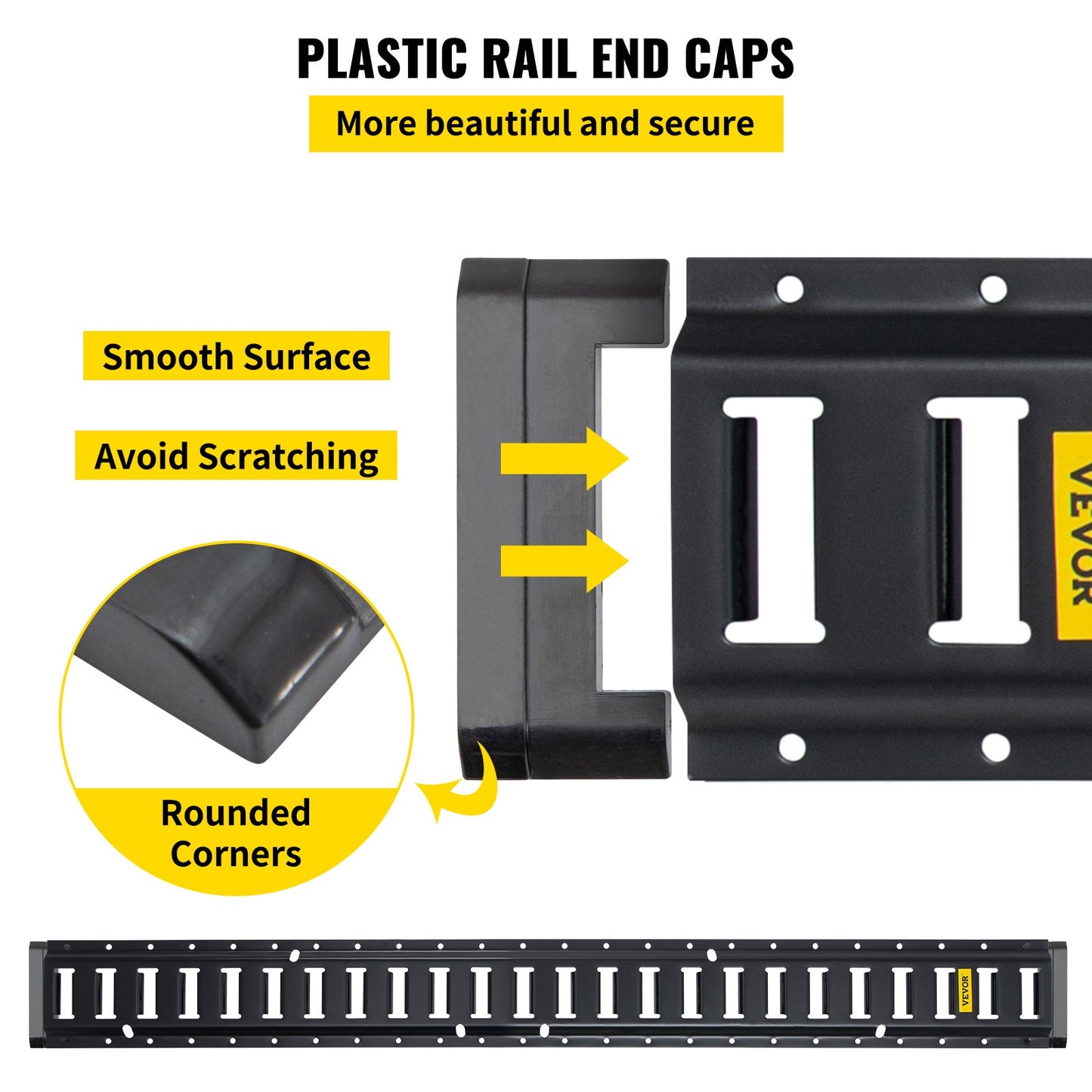 E Track Tie-Down Rail Kit, 30PCS 5FT E-Track Set includes 4 Steel Rails &amp; 2 Single Tracks &amp; 8 O-Rings &amp; 8 Fasteners with D-Ring &amp; 8 End Caps, Securing Accessories for Cargo, Motorcycles and Bicycles