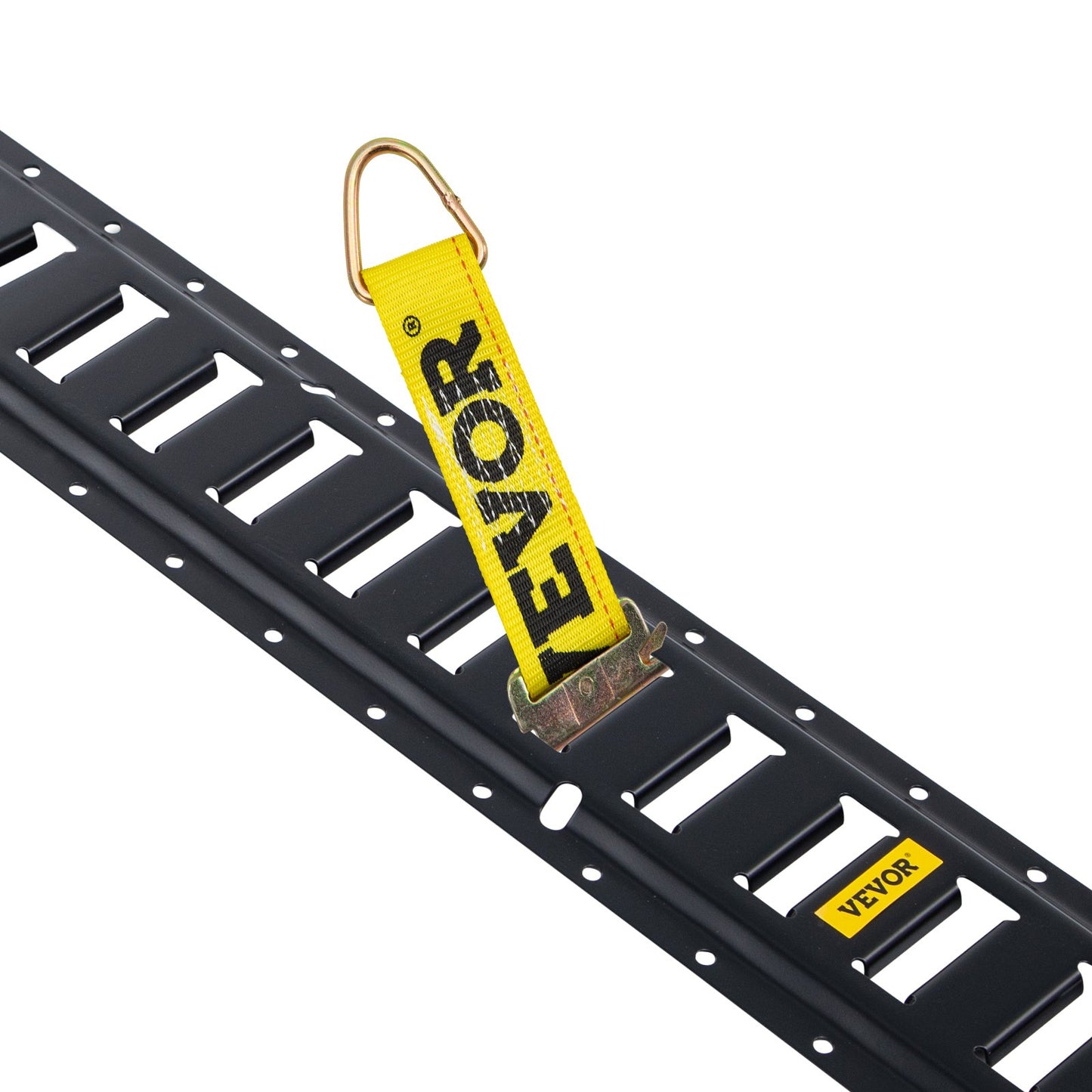 E Track Tie-Down Rail Kit, 30PCS 5FT E-Track Set includes 4 Steel Rails &amp; 2 Single Tracks &amp; 8 O-Rings &amp; 8 Fasteners with D-Ring &amp; 8 End Caps, Securing Accessories for Cargo, Motorcycles and Bicycles