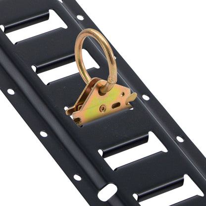 E Track Tie-Down Rail Kit, 30PCS 5FT E-Track Set includes 4 Steel Rails &amp; 2 Single Tracks &amp; 8 O-Rings &amp; 8 Fasteners with D-Ring &amp; 8 End Caps, Securing Accessories for Cargo, Motorcycles and Bicycles