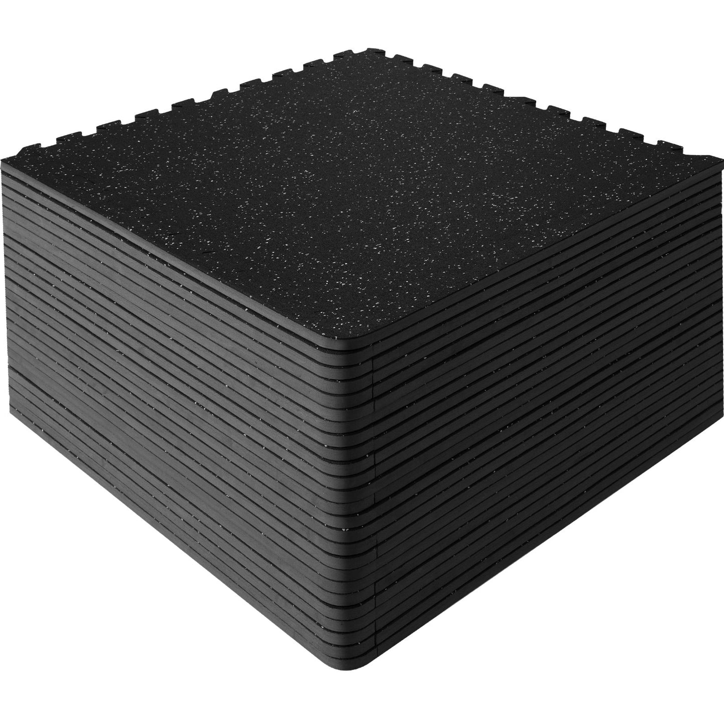 25 PCS 1/2 Inch Thick Gym Floor Mats, 24" x 24" EVA Foam and Rubber Top Interlocking Exercise Mats with 100 sq.ft Coverage, Waterproof Exercise Puzzle Flooring for Gym, Home, Garage, Basement