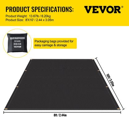 Brandfiltar, 2-pack svetsfiltar, 8' x 10' brandskyddsfilt, 1022°F flamskyddsfilt, svarta brandskyddsfiltar, brandskyddsfilt av glasfiber med 12 mässingshylsor