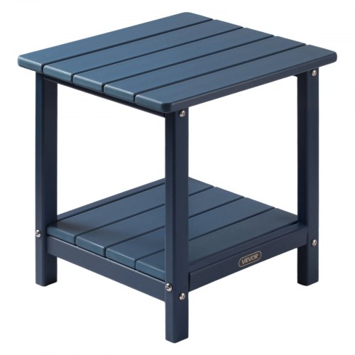Outdoor Side Table 2-Tier Indoor HDPE Side Table, Blue | EU