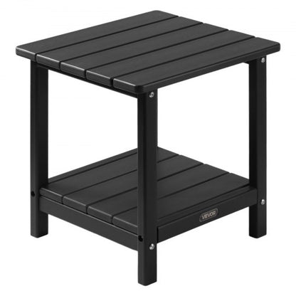 Outdoor side table, 2 tiers, HDPE, for indoor use, black | EU