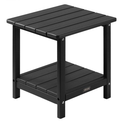 Outdoor side table, 2 tiers, HDPE, for indoor use, black | EU