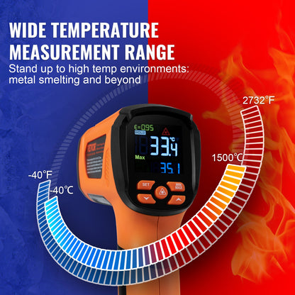 Infraröd termometer -40~2732°F Dubbla lasertemperaturpistol, icke-kontakt