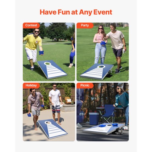 3x60 cm Cornhole Set Portable Cornhole Throwing Game Board in Aluminum, 8 Bags | EU