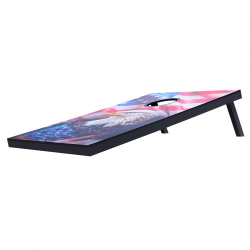 3x60 cm Cornhole-set Bärbart Cornhole-kastspel i trä med 8 säckar