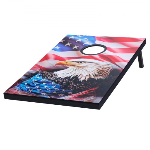 3x60 cm Cornhole-set Bärbart Cornhole-kastspel i trä med 8 säckar