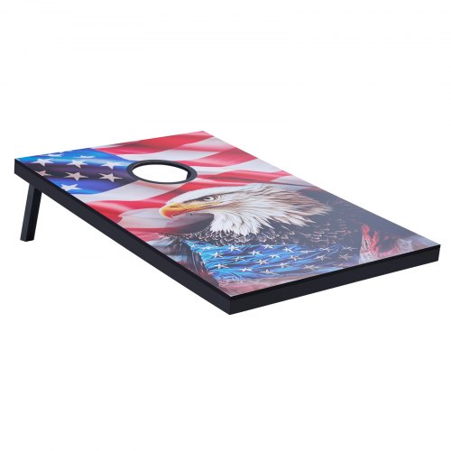 3x60 cm Cornhole-set Bärbart Cornhole-kastspel i trä med 8 säckar