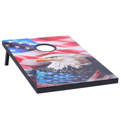 3x60 cm Cornhole-set Bärbart Cornhole-kastspel i trä med 8 säckar