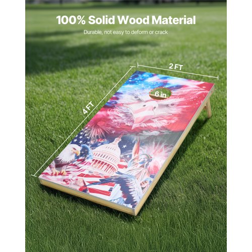 4x60 cm Cornhole-set Bärbart Cornhole-kastspel i trä med 8 bönsäckar