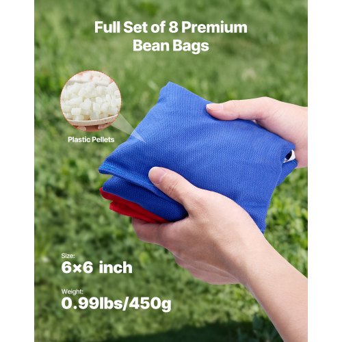 4x60 cm Cornhole-set Bärbart Cornhole-kastspel i trä med 8 bönsäckar