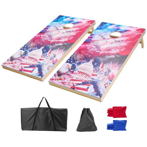 4x60 cm Cornhole-set Bärbart Cornhole-kastspel i trä med 8 bönsäckar
