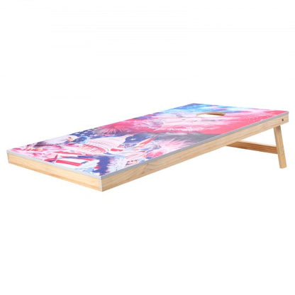 4x60 cm Cornhole-set Bärbart Cornhole-kastspel i trä med 8 bönsäckar