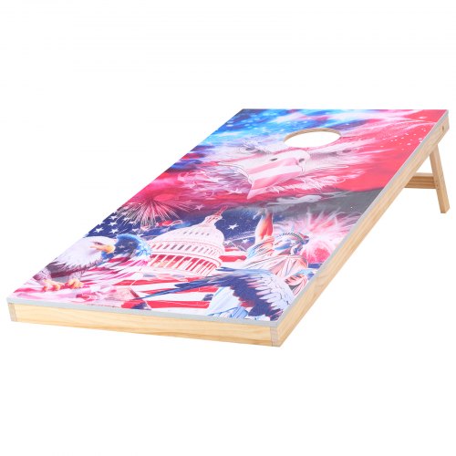 4x60 cm Cornhole-set Bärbart Cornhole-kastspel i trä med 8 bönsäckar
