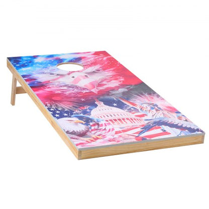 4x60 cm Cornhole-set Bärbart Cornhole-kastspel i trä med 8 bönsäckar