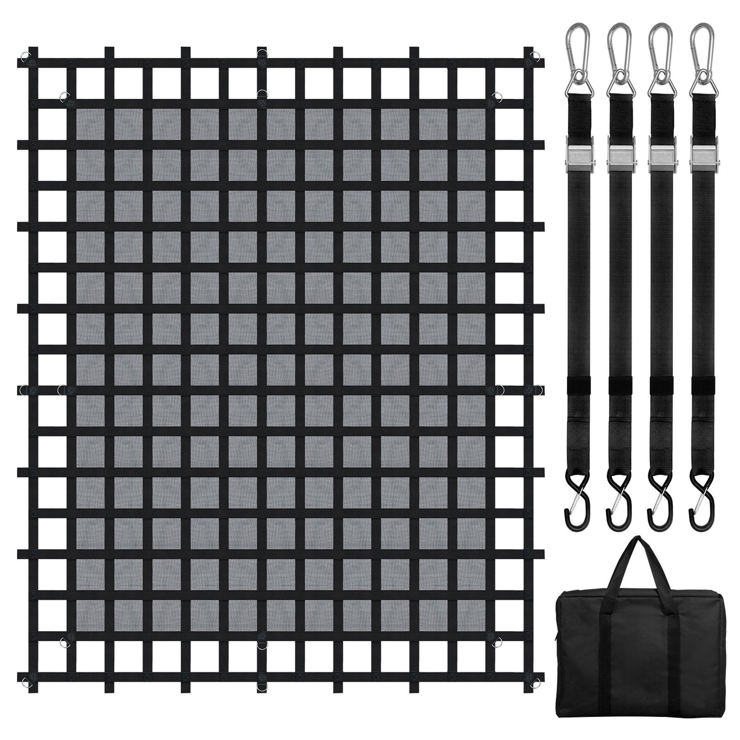 Cargo Net Heavy Duty Cargo Net 120" x 105" justerbara spännen och S-krokar