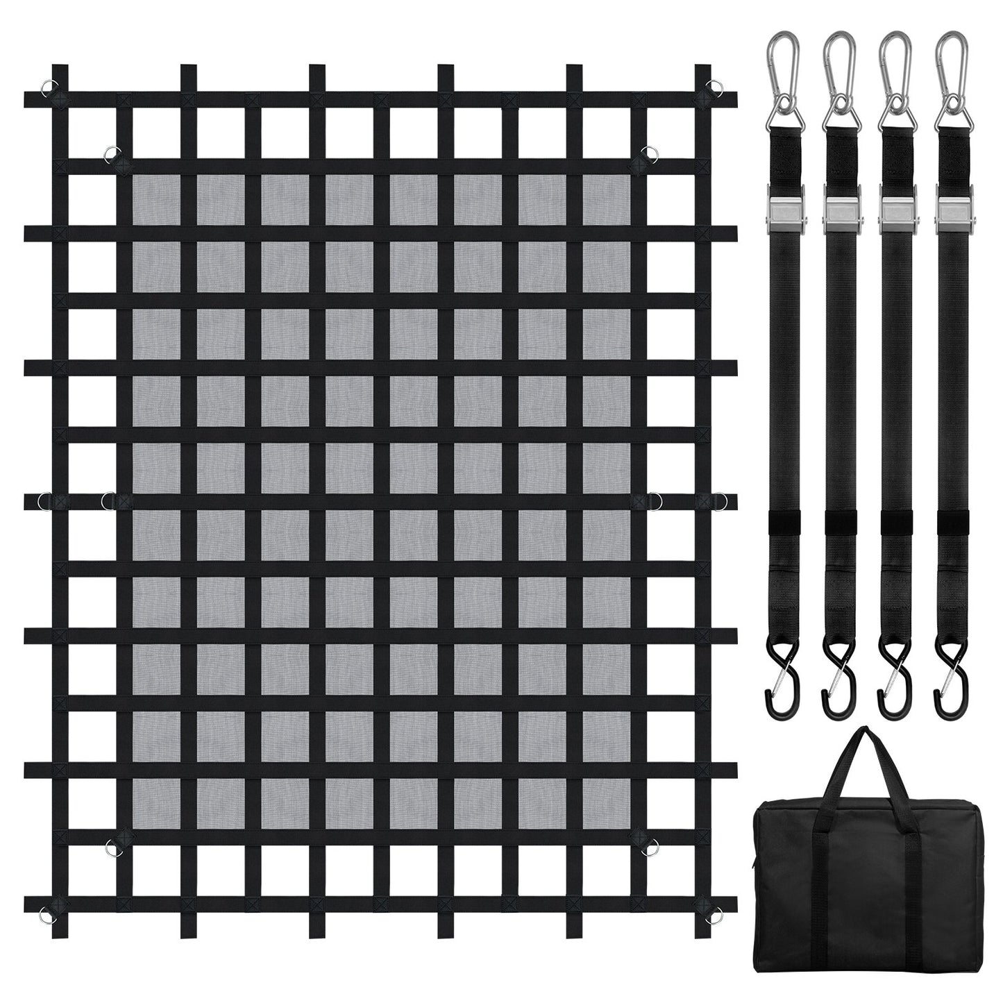 Cargo Net Heavy Duty Cargo Net 96" x 81" justerbara spännen och S-krokar