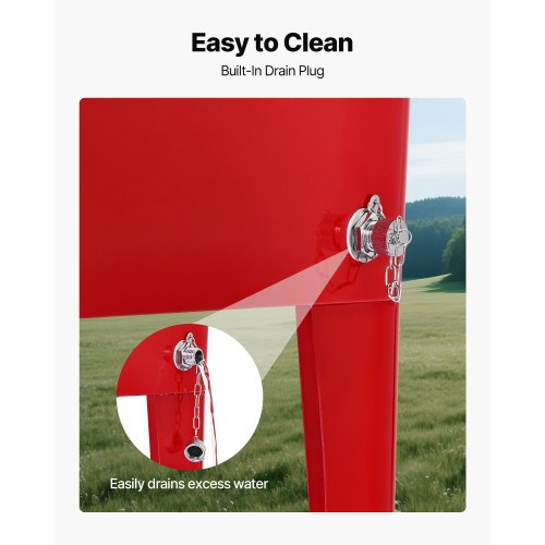 75,71 L rullande kylbox, rymmer upp till 50 flaskor / 110 burkar, bärbar kylvagn för uteplats, fest och bar med 4 svängbara hjul (2 med bromsar), kylvagn för dryck med flasköppnare, röd |  EU