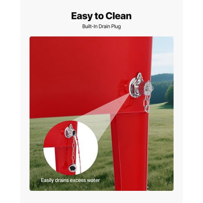 75,71 L rullande kylbox, rymmer upp till 50 flaskor / 110 burkar, bärbar kylvagn för uteplats, fest och bar med 4 svängbara hjul (2 med bromsar), kylvagn för dryck med flasköppnare, röd |  EU