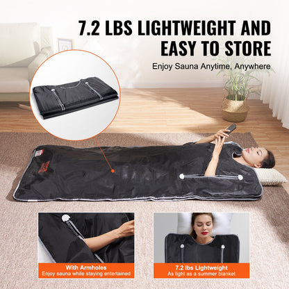 Sauna Blanket Far Infrared Heating with Armhole for Detox Oxford 71x31in