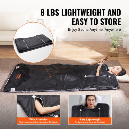 Sauna Blanket Far Infrared Heating with Armhole for Detox Oxford 75x35in