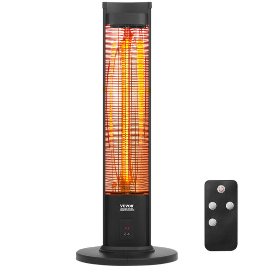 Infraröd värmare 2000W elektrisk rymdvärmare fjärrkontroll 3 hastigheter timer