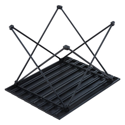 Klappbarer Campingtisch, tragbarer Beistelltisch für den Außenbereich, leichter Klapptisch, ultrakompakter Arbeitstisch aus Aluminiumlegierung mit Tragetasche, zum Kochen, Strand, Picknick, Reisen, 22,2 x 15,9 Zoll, Schwarz